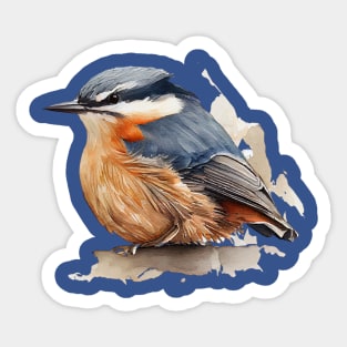 Nuthatch Bird On A Tree Branch 5.0 Sticker